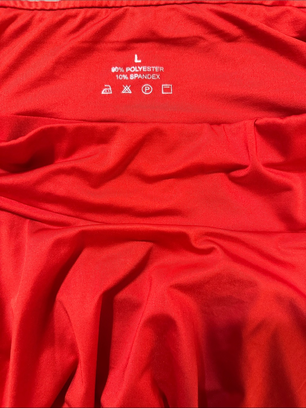 Red  Ruffled Asymmetrical Skirt. - Picture 9 of 10